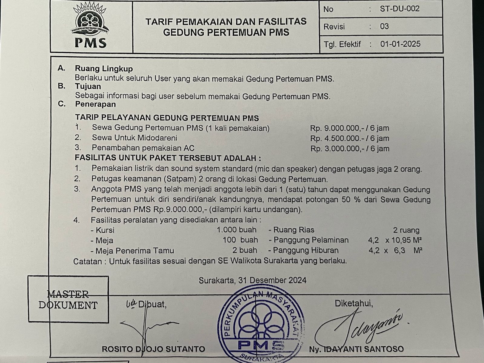 Foto vendor VENUE Gedung PMS