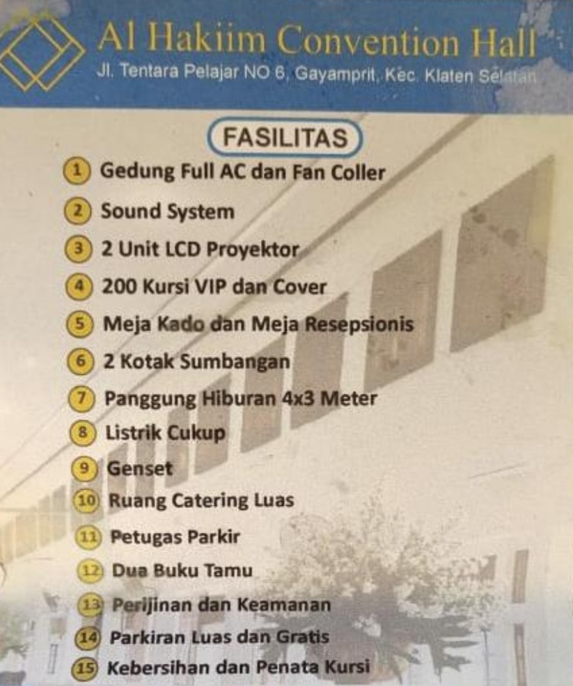 Foto vendor VENUE Al Hakim Convention Hall Paket Fasilitas 
