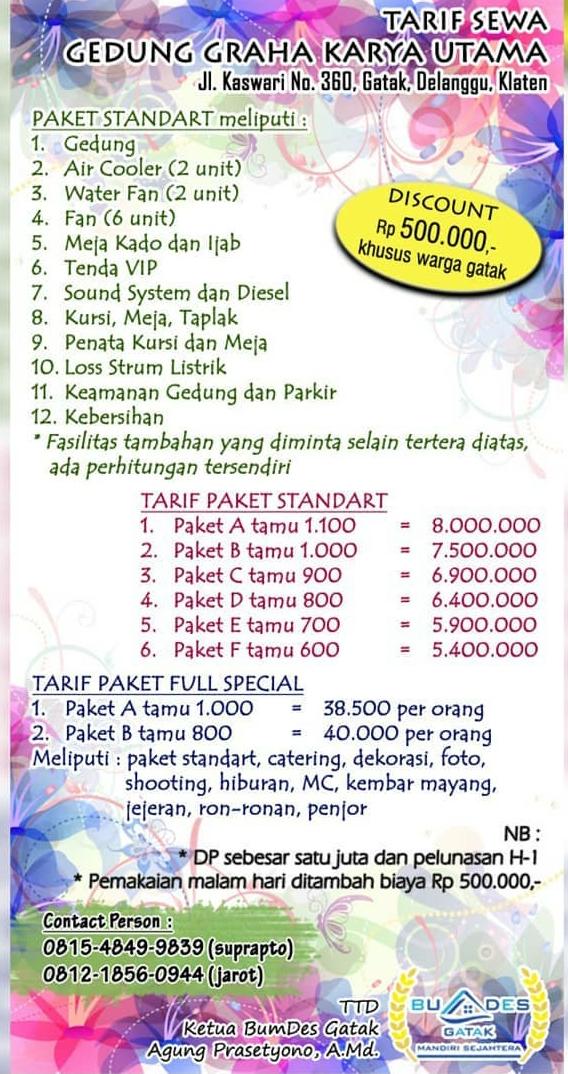 Foto vendor VENUE Gedung Graha Karya Utama Paket Paket C 