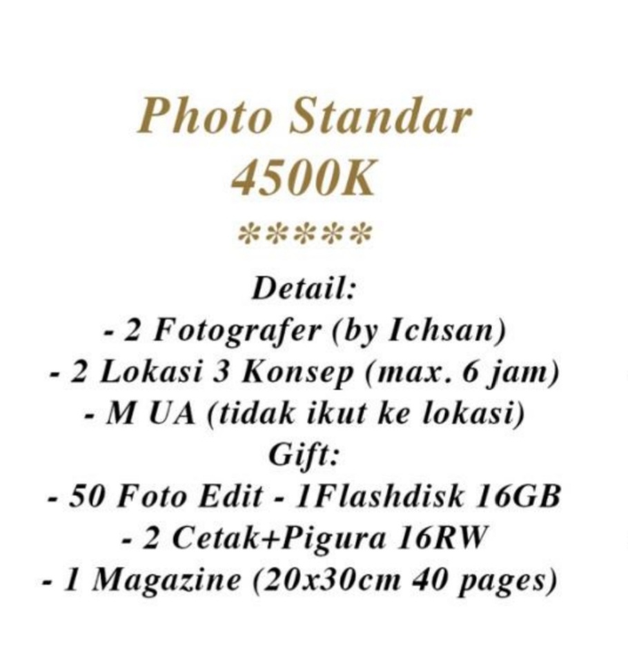 Foto vendor FOTO Momen Terbaik Paket Photo Standart 