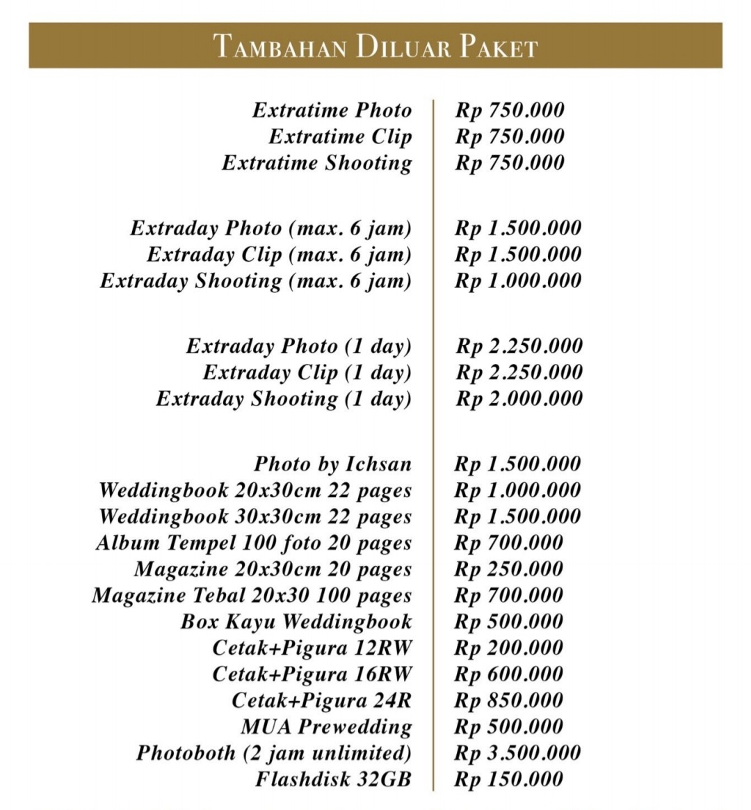 Foto vendor FOTO Momen Terbaik Paket Tambahan di luar paket 