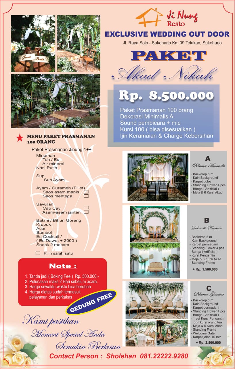 Foto vendor VENUE Ji Nung Resto Sukoharjo Paket Paket Akad Resepsi 