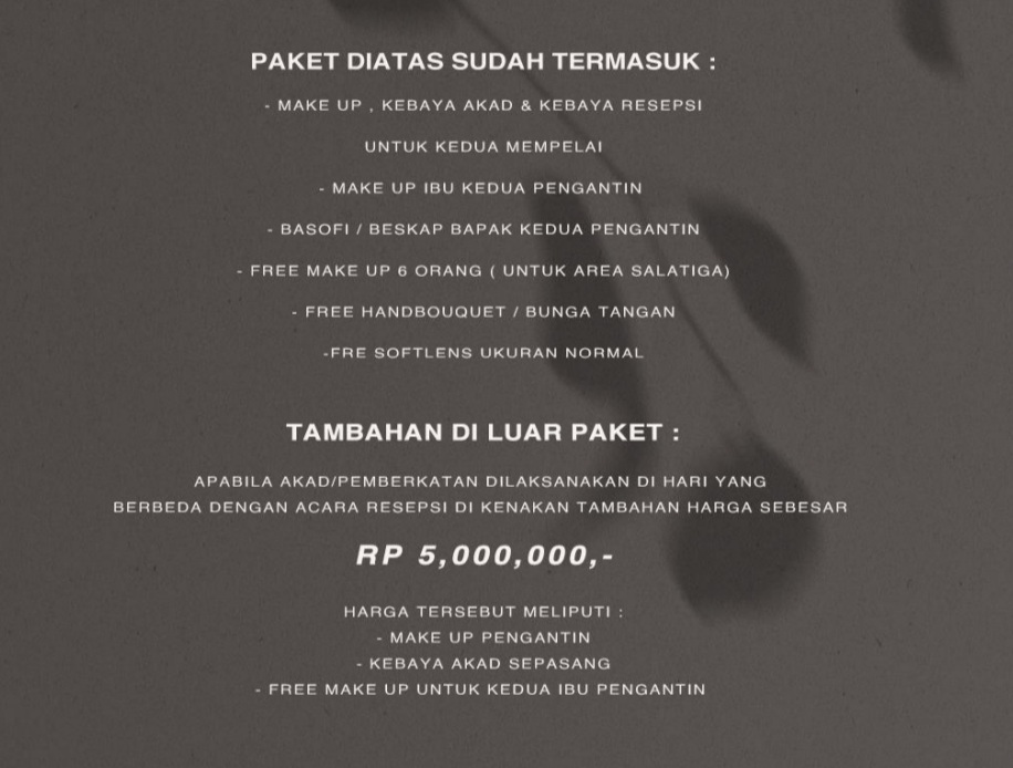 Foto vendor MUA Griyo Reeas Paket Tambahan 