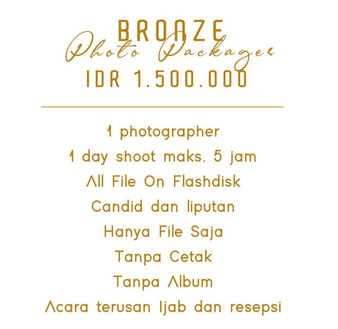 Foto vendor FOTO Paralova Photo Paket Photo Bronze 