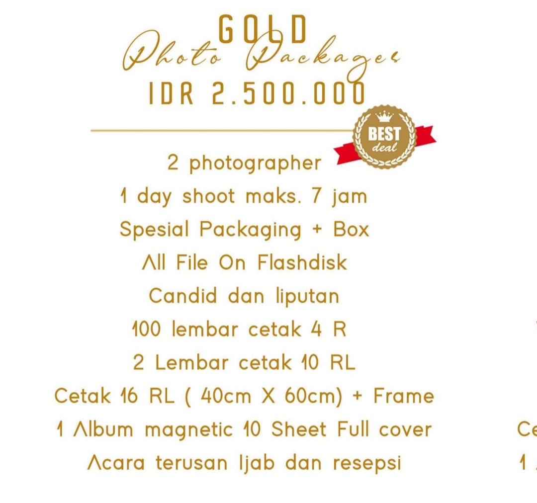 Foto vendor FOTO Paralova Photo Paket Photo Gold 