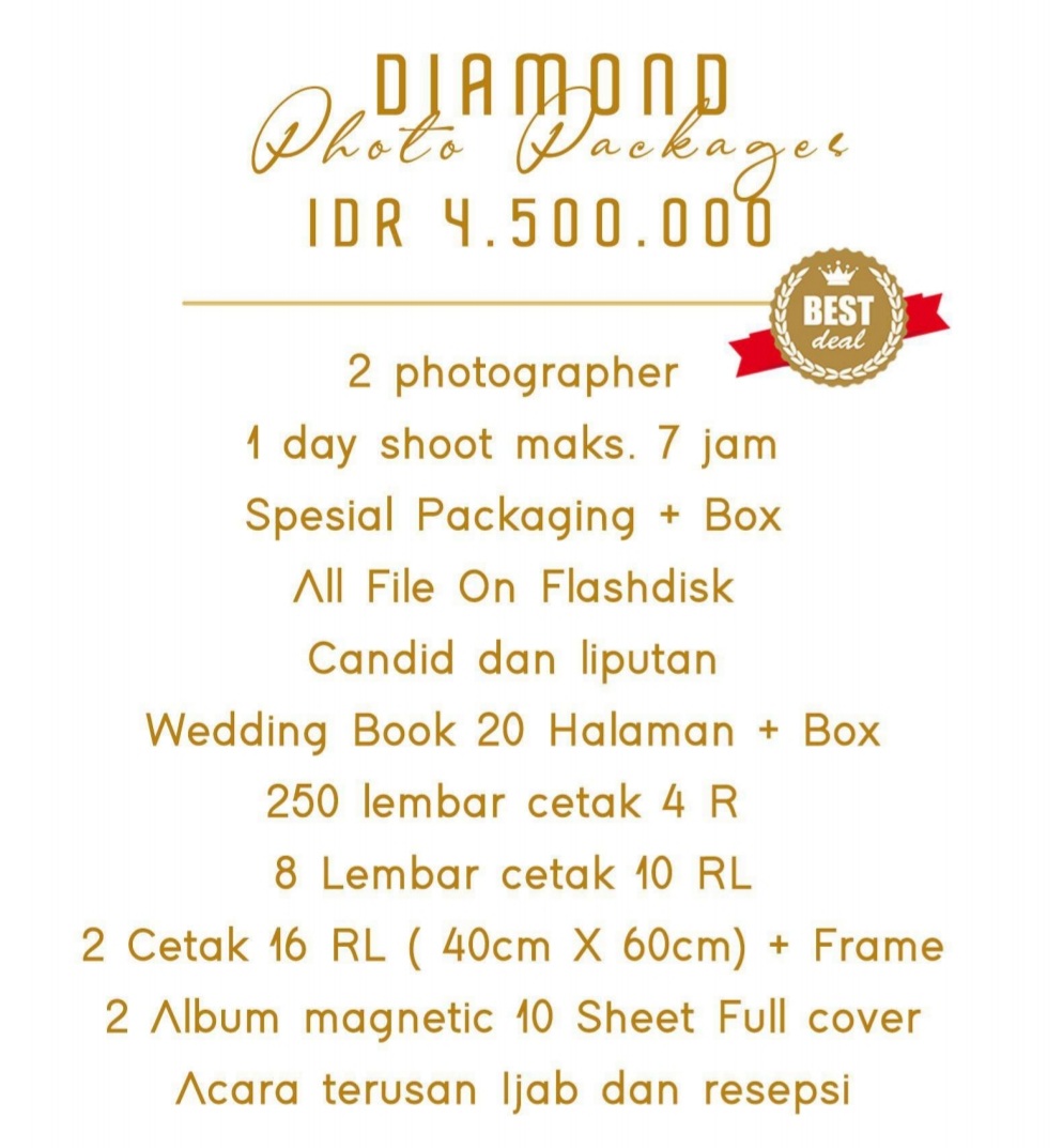 Foto vendor FOTO Paralova Photo Paket Photo Diamond 