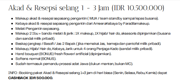 Foto vendor MUA Faradila Makeup Paket Akad- Resepsi Selang 1 -3 Jam 