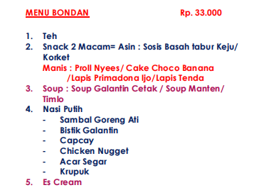 Foto vendor KATERING Shafira Katering Paket Menu Bondan