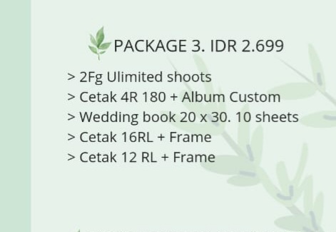 Foto vendor FOTO Arbano Photography Paket Paket 3 