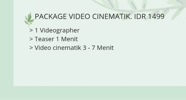 Foto vendor FOTO Arbano Photography Paket Paket Cinematic 2 