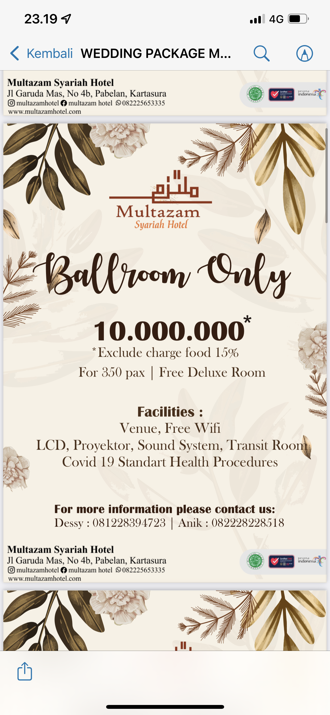 Foto vendor VENUE Multazam Syariah Hotel Paket Ballroom 