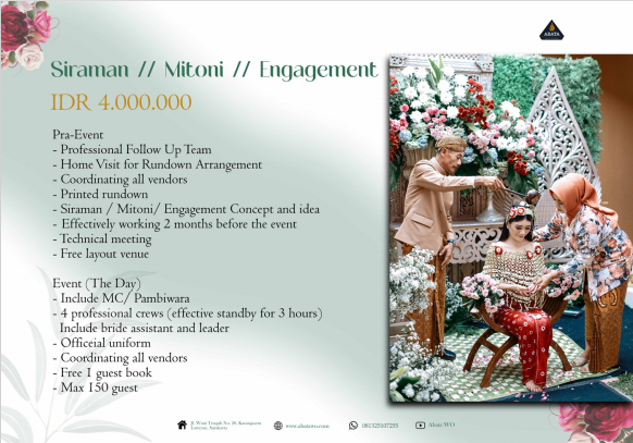 Foto vendor WO ABATA WO PRICELIST Paket Siraman/ Mitoni/ Engagement 