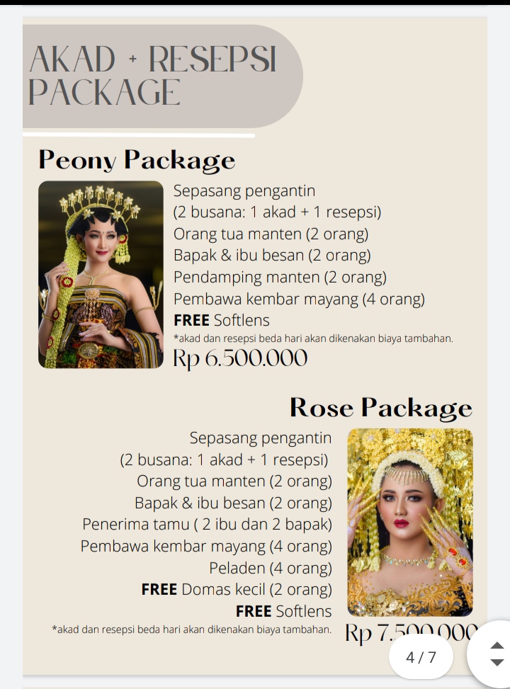 Foto vendor MUA Edelweis Manten Paket Akad+Resepsi Peony Package 