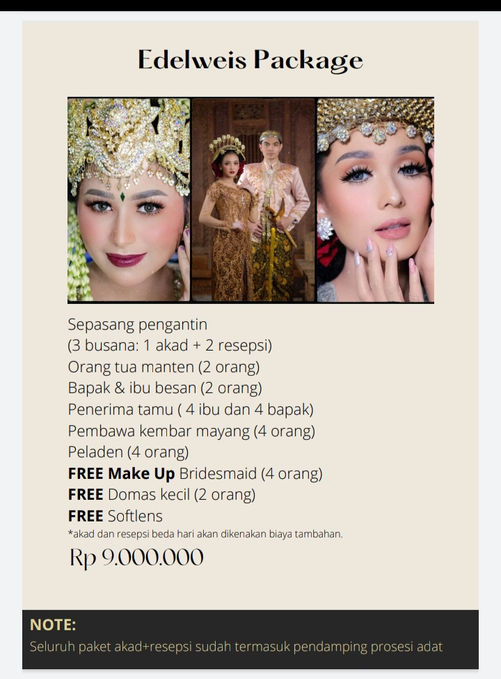 Foto vendor MUA Edelweis Manten Paket Edweis Package 