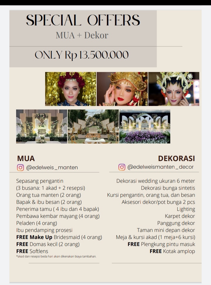 Foto vendor MUA Edelweis Manten Paket MUA+Dekor 