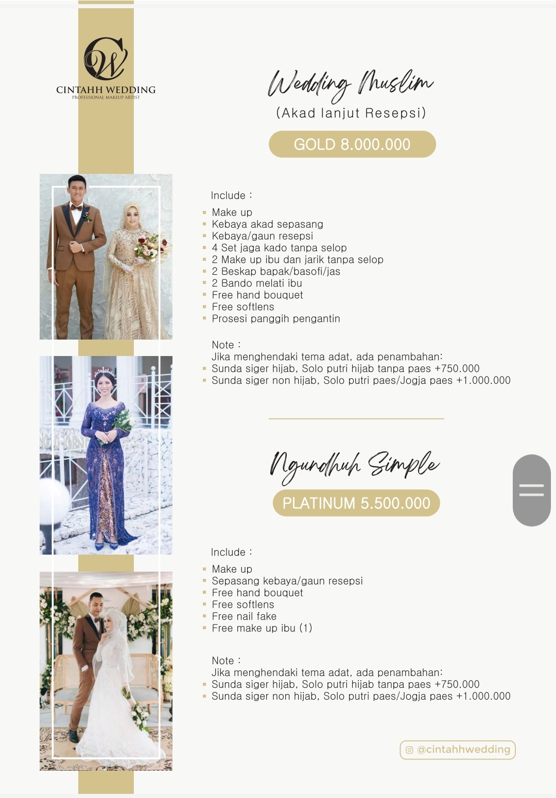 Foto vendor MUA Cintahh Wedding Paket Akad Resepsi Muslim Gold 