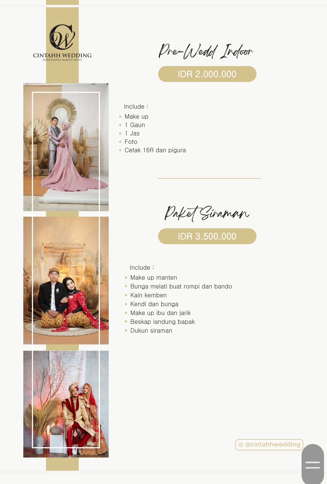 Foto vendor MUA Cintahh Wedding Paket PreWedd Indoor 