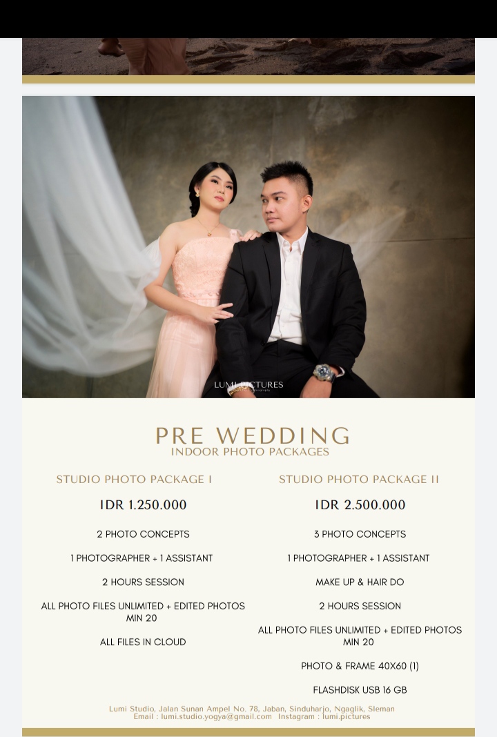 Foto vendor FOTO LUMI PICTURE Paket PREWED 1 