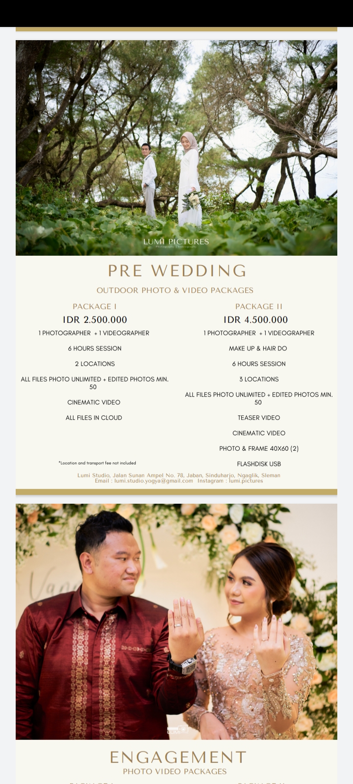 Foto vendor FOTO LUMI PICTURE Paket PREWED 2 OUTDOOR + VIDEO 