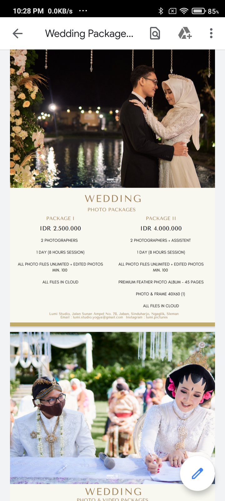 Foto vendor FOTO LUMI PICTURE Paket WEDDING 1 