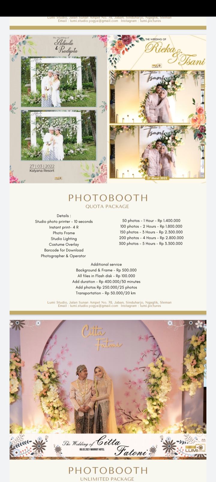 Foto vendor FOTO LUMI PICTURE Paket photobooth 