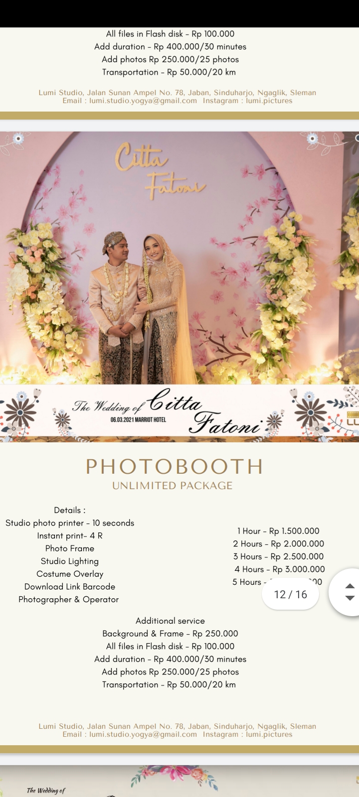 Foto vendor FOTO LUMI PICTURE Paket photobooth 2 
