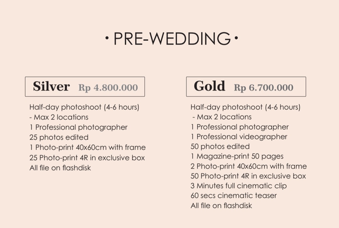 Foto vendor FOTO Warna Foto Paket Prewedding Silver 
