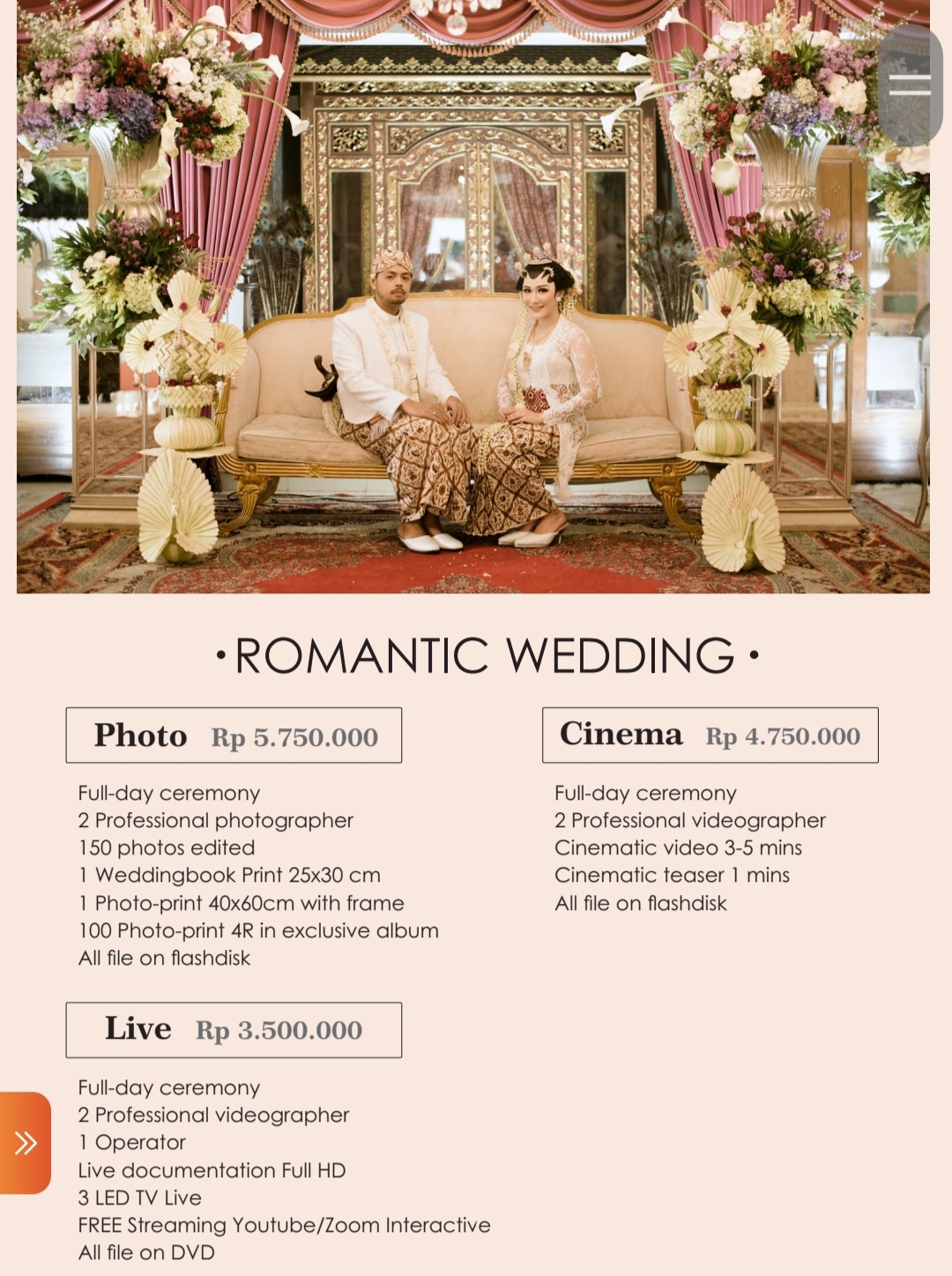 Foto vendor FOTO Warna Foto Paket Romantic Wedding Live 