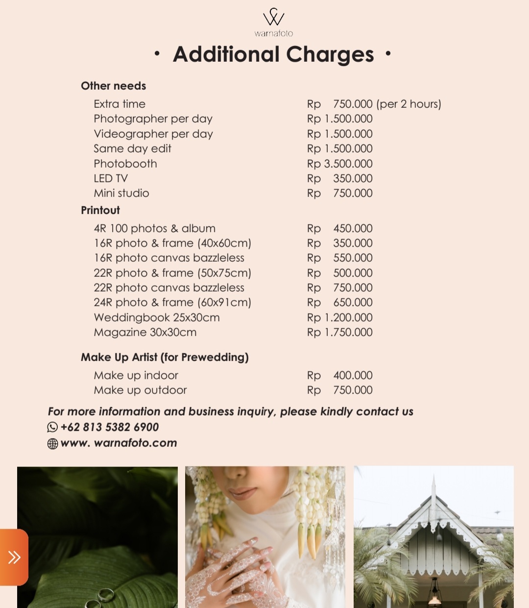 Foto vendor FOTO Warna Foto Paket Additional 