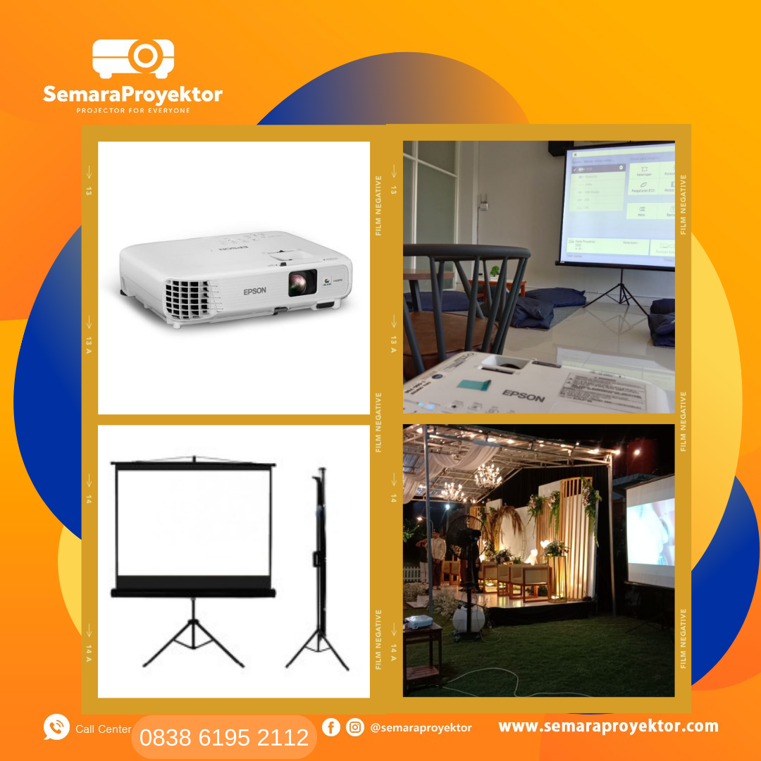 Foto vendor LCD PROYEKTOR Semara Proyektor Paket 1 set LCD Proyektor 3200 Ansilumens dan Screen 84 inch  (2x2 meter) 