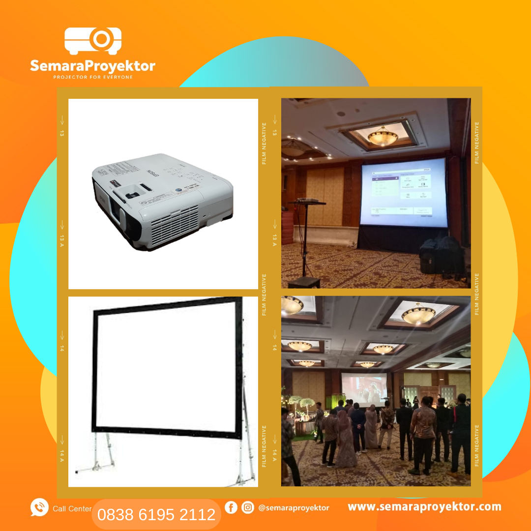 Foto vendor LCD PROYEKTOR Semara Proyektor Paket 1 set LCD Proyektor 3500 Ansilumens dan Giant Screen Fastfold 3x4 meter 