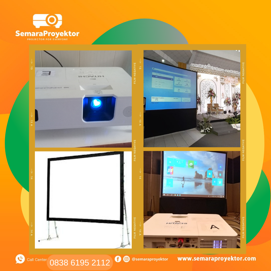 Foto vendor LCD PROYEKTOR Semara Proyektor Paket 1 set LCD Proyektor 5800 Ansilumens dan Giant Screen Fastfold 3x4 meter 