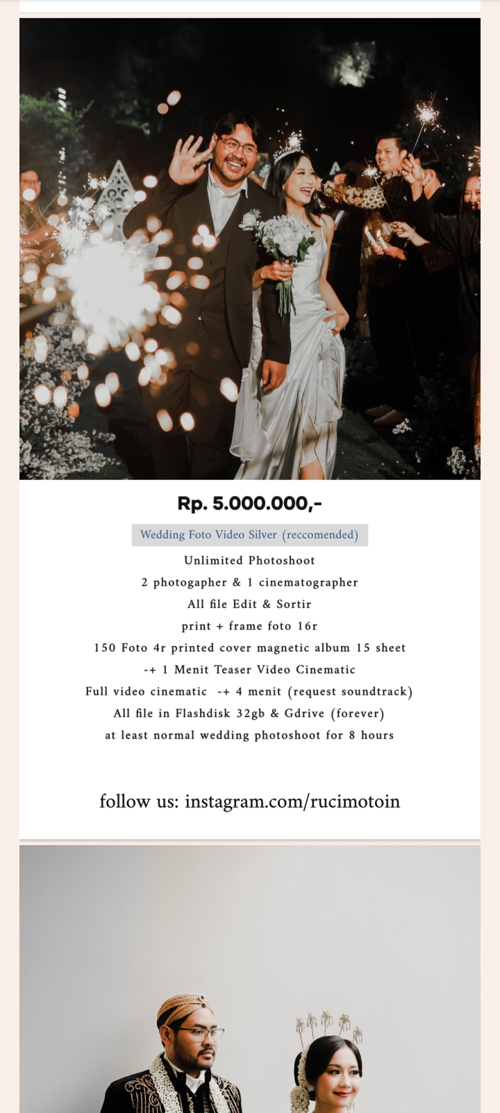 Foto vendor FOTO Rucimotoin Paket Wedding photo video silver 