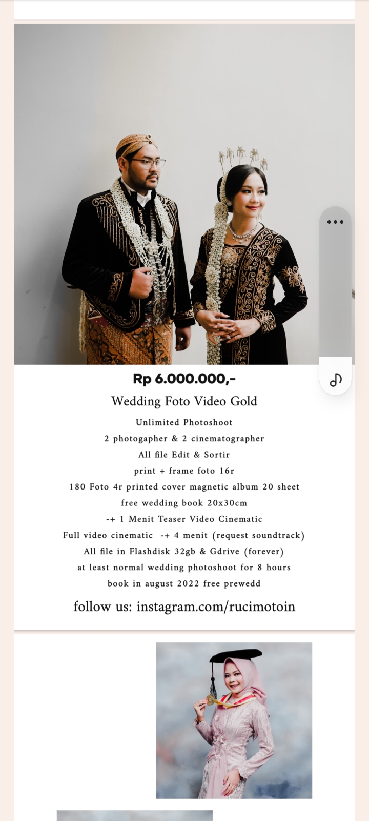 Foto vendor FOTO Rucimotoin Paket Wedding photo video gold 