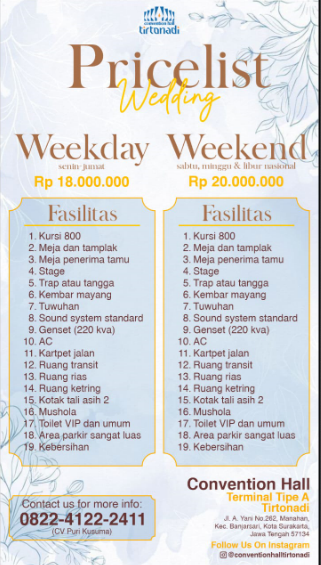 Foto vendor VENUE Tirtonadi  Paket Pricelist Wedding 