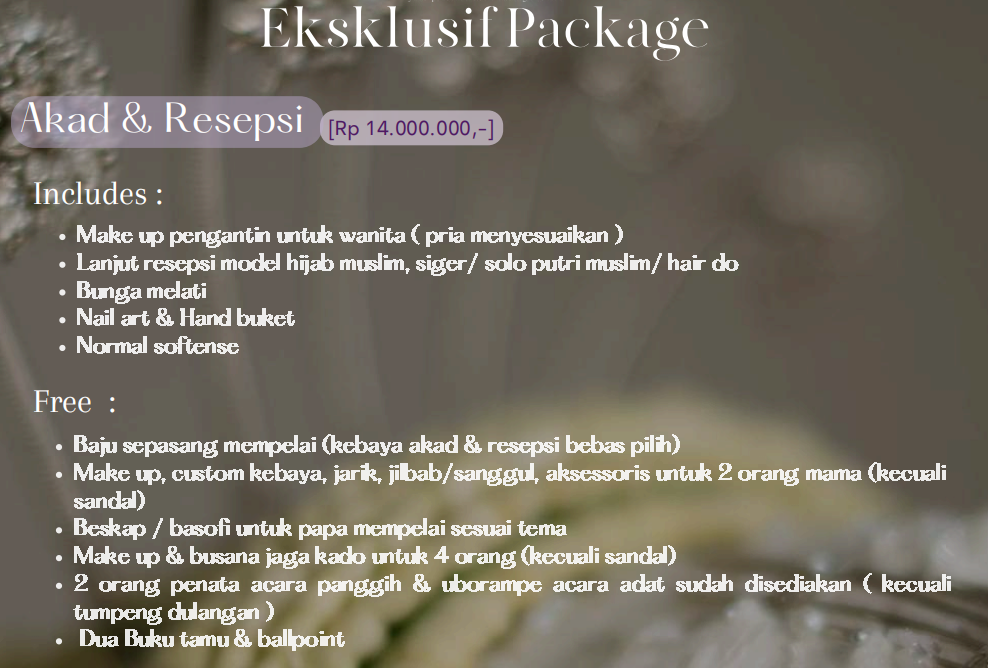 Foto vendor MUA Intan Diandra MUA Paket Akad Resepsi exclusive package 