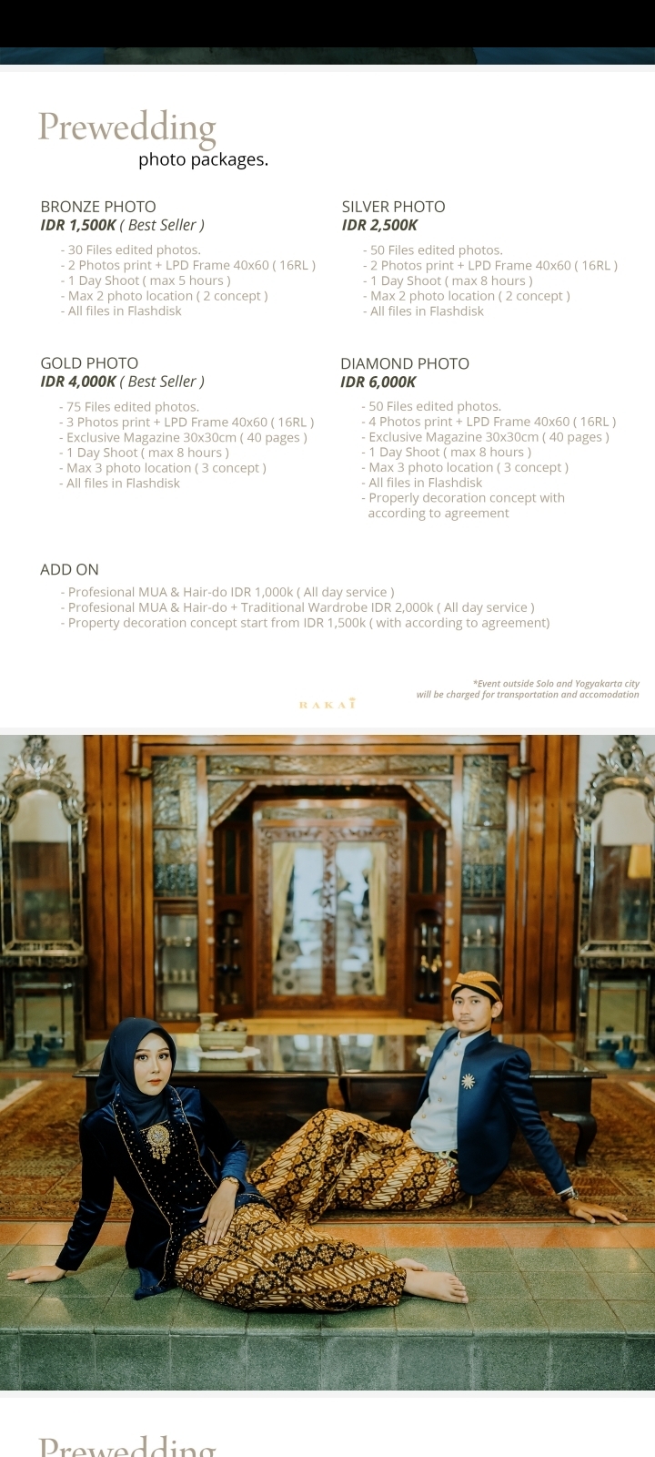 Foto vendor FOTO rakaiphoto Paket prewed diamond 