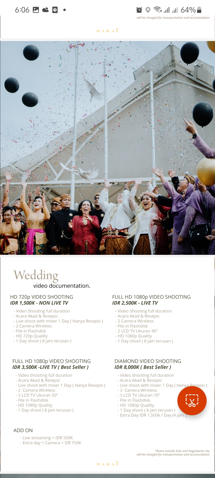 Foto vendor FOTO rakaiphoto Paket FULL HD 1080p VIDEO SHOOTING 