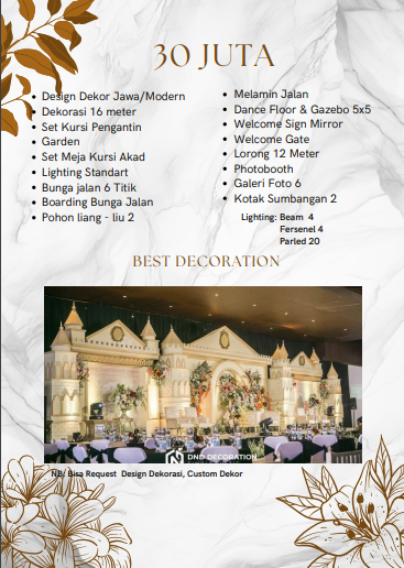 Foto vendor DEKORASI dnddecoration Paket venue /  gedung / ballroom 16 meter 