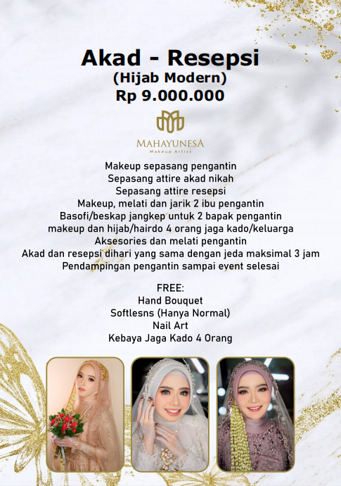 Foto vendor MUA Mahayunesa Make Up Paket Paket akad resepsi hijab / nasional 