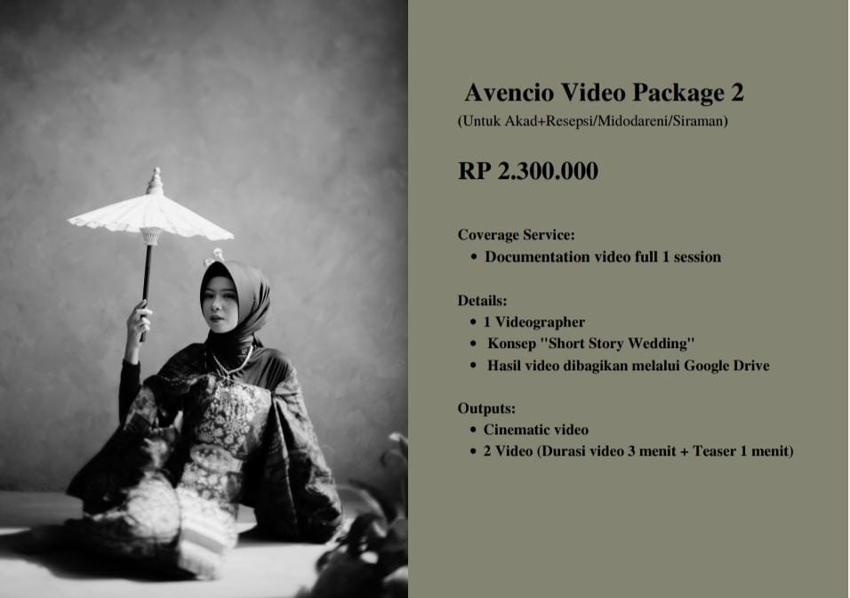 Foto vendor FOTO AVENC.IO Paket Avencio Video Package 2 