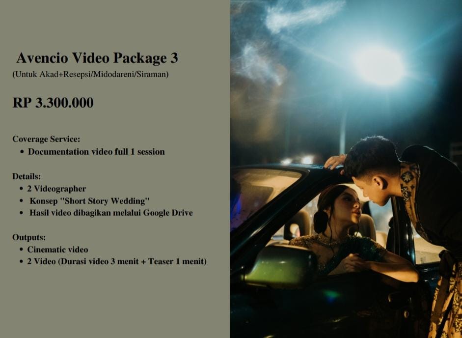 Foto vendor FOTO AVENC.IO Paket Avencio Video Package 3 