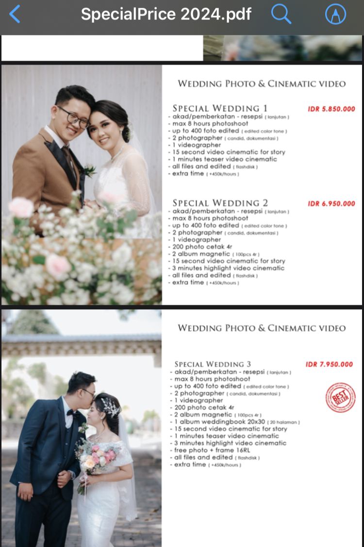 Foto vendor FOTO OUTLOOK AWESOME FOTO Paket Special Wedding 3 