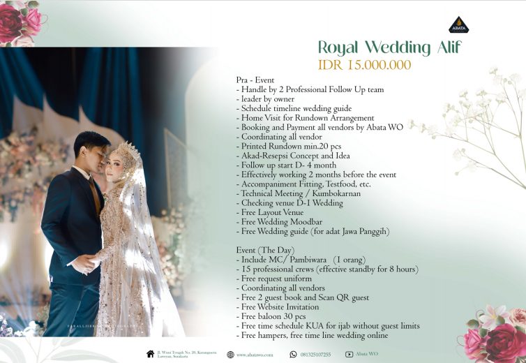 Foto vendor WO ABATA WO PRICELIST Paket ROYAL WEDDING - ALIF 