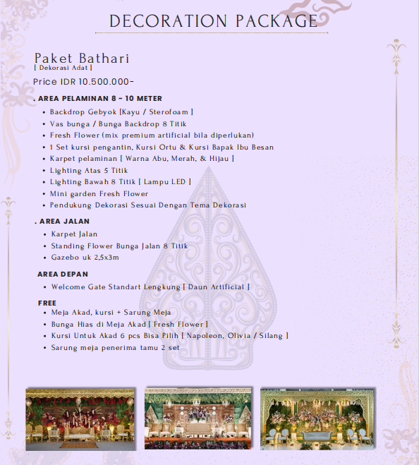 Foto vendor DEKORASI Diandra Decoration Paket Paket Bathari 