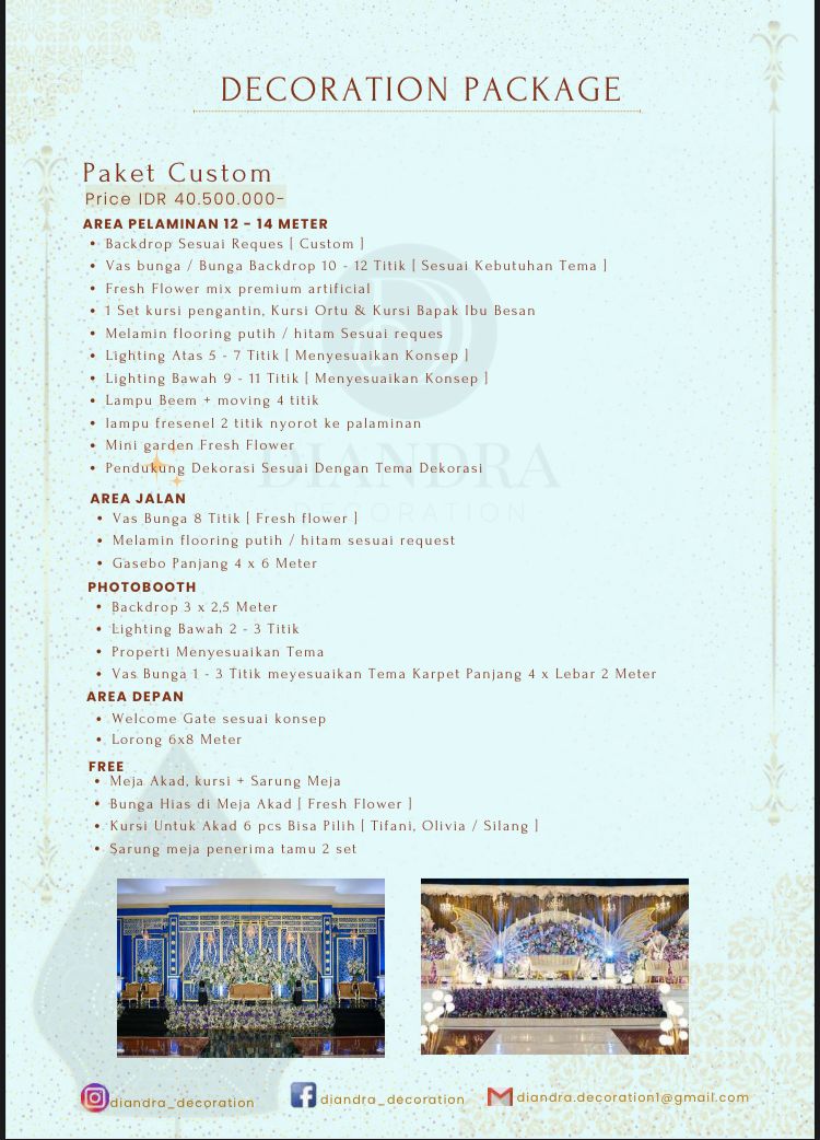 Foto vendor DEKORASI Diandra Decoration Paket Paket Custom 