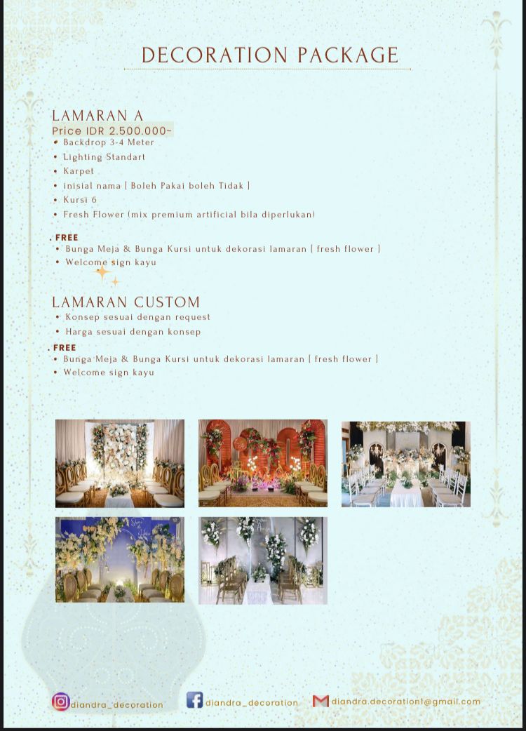 Foto vendor DEKORASI Diandra Decoration Paket Lamaran 