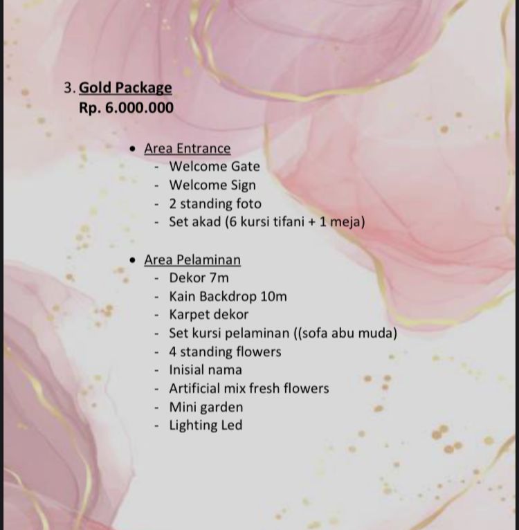Foto vendor DEKORASI Ray Deco Paket Gold Package 