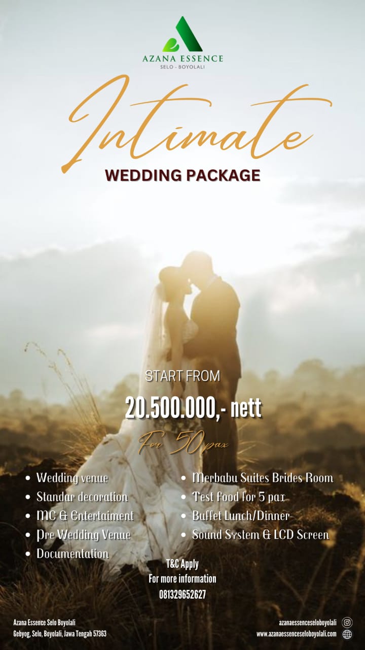Foto vendor VENUE AZANA RESORT Paket Intimate Wedding Package For 50 pack 