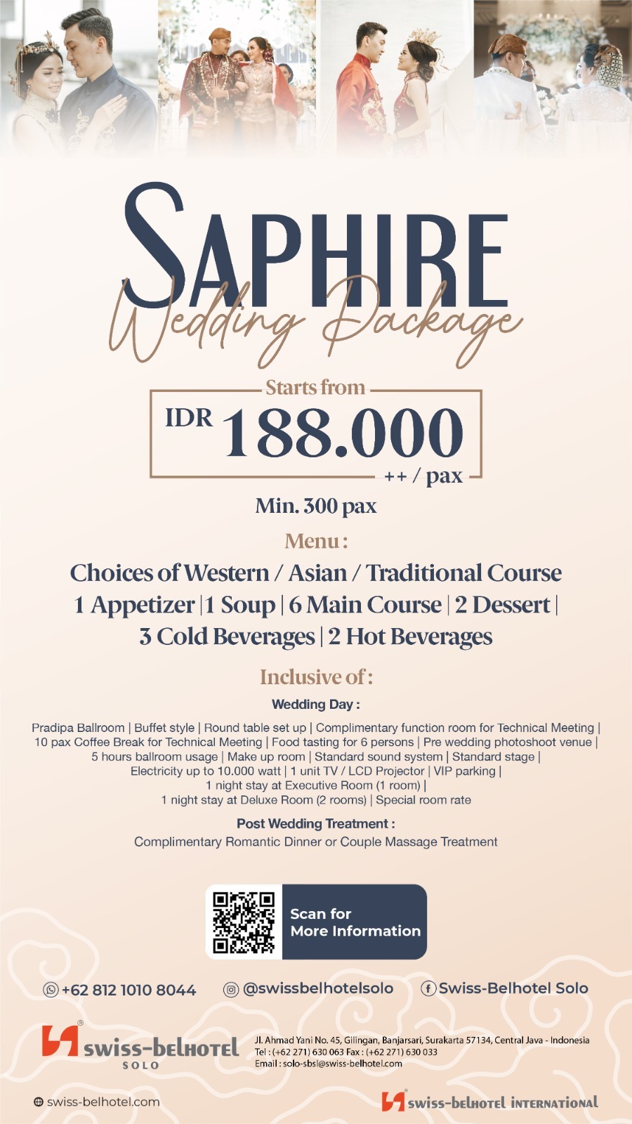 Foto vendor VENUE Swissbel Hotel Paket Saphire Wedding Package 